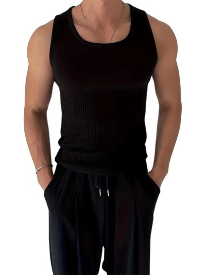 Schwarzes Tanktop für Herren - Techno Essentials